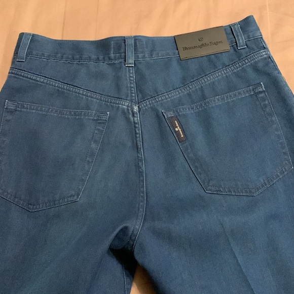 Vintage Zegna Men's Straight-Leg Dark-Wash Regular-Fit Jeans - Picture 8 of 12